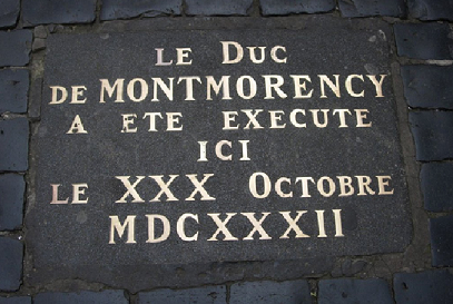 Plaque commmorant l'excution d'Henri II de Montmorency - dans la cour de la mairie de Toulouse - place du Capitole